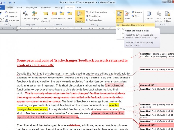 accept tracked changes on microsoft word for mac 2011